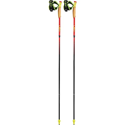 LEKI Ultratrail FX.One Superlite Trailrunningstöcke, Bright red-Neonyellow-Natural, 125CM