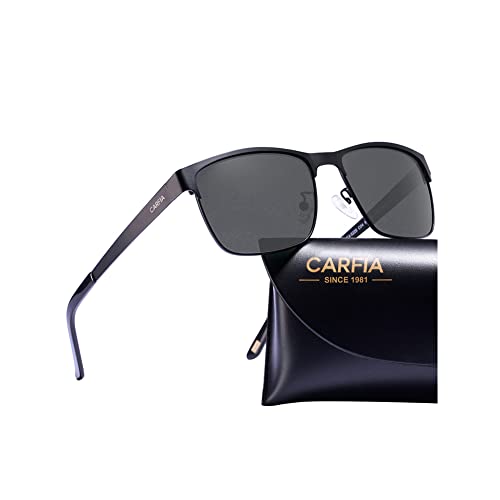 CARFIA Polarisierte Herren Sonnenbrille Metallrahmen UV 400 Fahrerbrille Sportbrille...