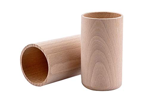 Wooden World 2x Holzbecher Tasse Runde für Bleistift Bleistift auf Schreibtisch...