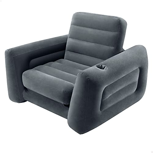 Intex 66551NP Pull-Out Chair, Entspannen, Armlehne, Platzsparend, PVC, RAYON, Schwarz,...