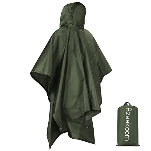 Azeekoom Regenjacke Regenponcho, Regenmantel Wasserdicht Unisex Camping Zelt Campingdecke...