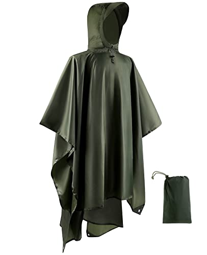 Opret Wasserdicht Regenponcho Damen Herren, Leicht Atmungsaktiv Regencape...