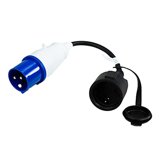 CEE Adapter 230 V/16 A Stromadapter CEE Stecker auf Schuko Steckdose IP44