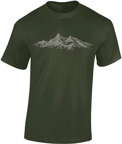 Wander Tshirt Herren : Alpengipfel - Kletter T-Shirt Männer - Geschenk für Wanderfreunde...