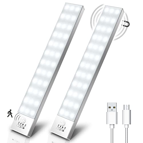 Schrankbeleuchtung LED mit Bewegungsmelder 2 Stück Schranklicht Schrankleuchte Led Leiste...