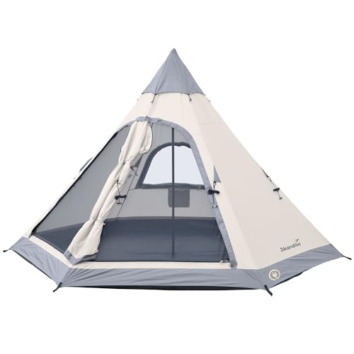 Skandika Tipi Zelt Lavvu 335 Protect | Zelt für 4 Personen, 2 m Stehhöhe, eingenähter...