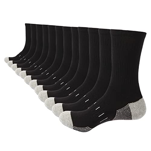 BUDERMMY Wandersocken Herren - 39-42 Crew Sportsocken Gepolstert Trekkingsocken Baumwolle...