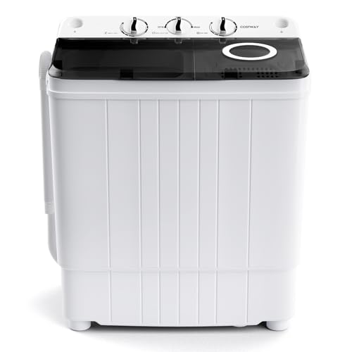 RELAX4LIFE Waschmaschine, Camping Waschmaschine mit Schleuder & Timer, Mini Waschmaschine...