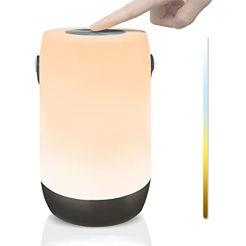ZVM Akku Outdoor Lampe Tragbare LED Dimmbare Tischlampe, Touch Bedienung Nachttischlampe,...