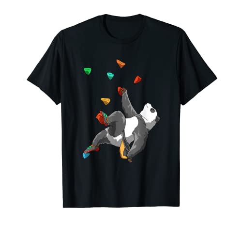 Lustiges Panda Bouldern und Klettern Geschenk T-Shirt