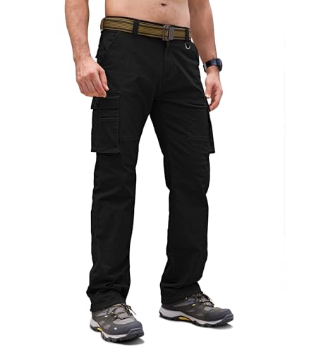 Cindeyar Cargohose Herren Relaxed Fit Baumwolle Wanderhose Herren Casual Arbeitshosen...