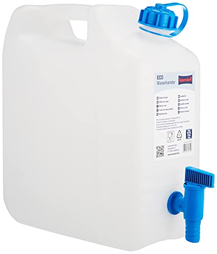 hünersdorff 817500 Wasserkanister ECO mit festmontiertem Ablasshahn / Wasserauslauf, 12 L...