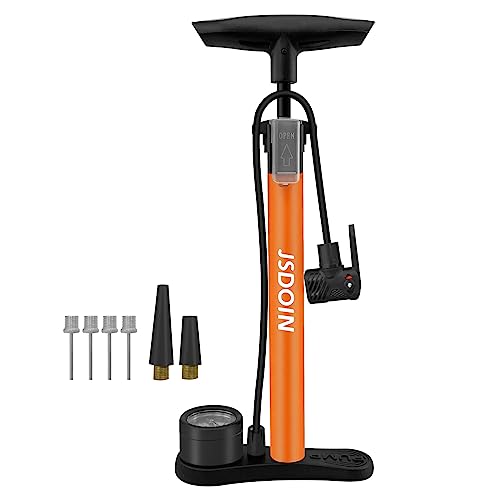 Jsdoin Luftpumpe Fahrrad-Standpumpe mit Manometer,Standluftpumpe, Fahrradpumpe Hochdruck...