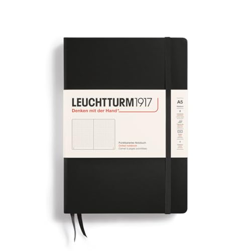 LEUCHTTURM1917 329398 Notizbuch Medium (A5), Hardcover, 251 nummerierte Seiten, Schwarz,...