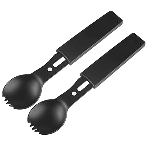 Ran's L Multifunktional Spork Titan 2 Stück Multifunktionslöffel Edelstahl Löffel Gabel...