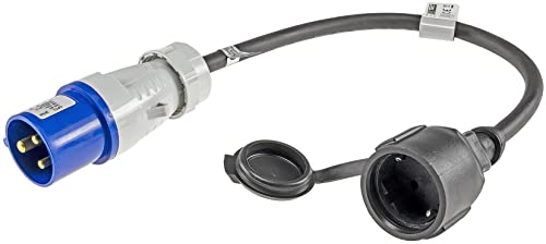 CEE Kabel Adapter Stecker auf Schutzkontakt-Kupplung 35cm IP44 spritzwassergeschützt I H07RN-F 3G2,5 I 230V / 16A 3-polig I 3.500W