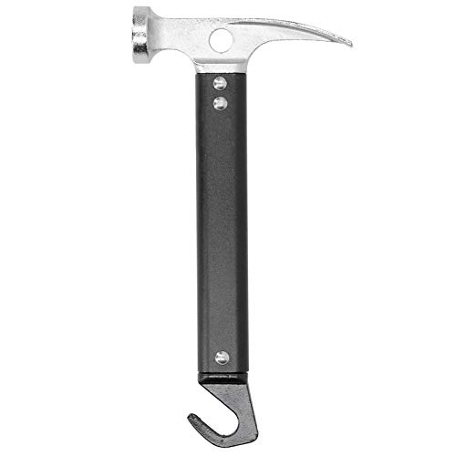 Camping Hammer, 22CM Multifunktionaler Aluminiumlegierung Mini tragbares Outdoor-Werkzeug...