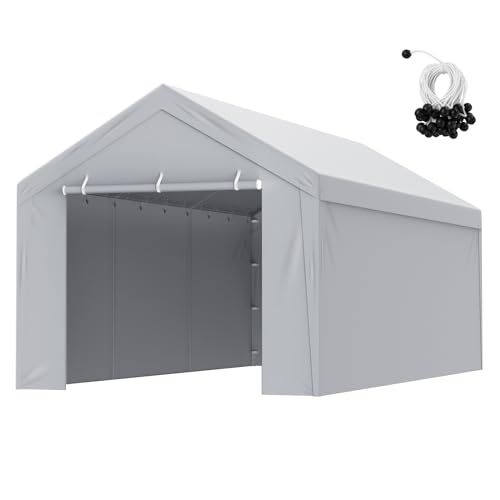 VEVOR Carport Garagezelt, Oben + Seitenwand 3 x 6 m, Garagenzelt-Unterstandplane,...