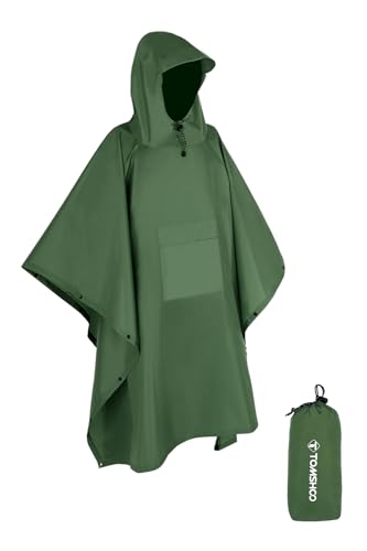 TOMSHOO Regenponcho für Herren, Regencape, Wander-Poncho, Fahrradponcho, 3-in-1,...