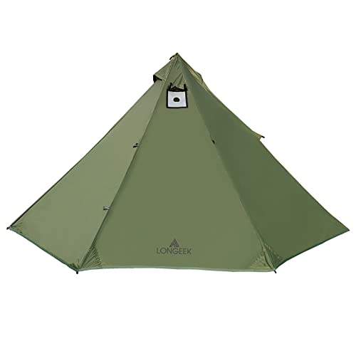 Longeek Tipi Zelt 2 Personen Ultraleicht Outdoor Camping mit Ofenloch 4 Jahreszeiten...