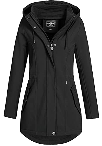 Eight 2 Nine Damen Softshelljacke LETN-041 Kurzmantel mit Kapuze black (003) M