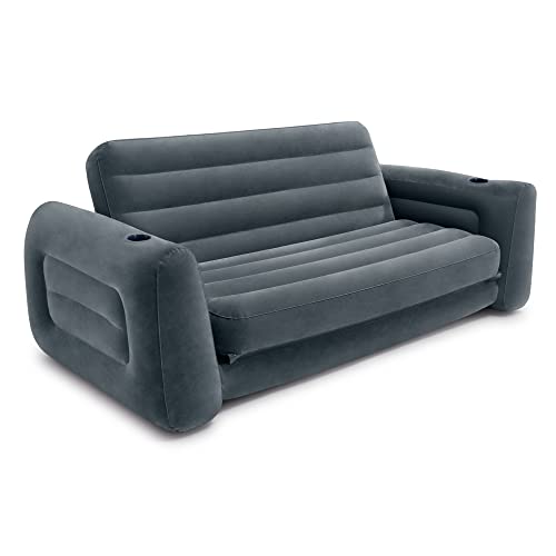 Intex Aufblasbares Camping-Sofa, Queen-Size-Bett, ausziehbar, Futoncouch mit 3...