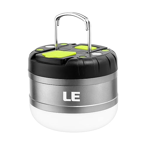 LE LED Campinglampe, Wiederaufladbare Suchscheinwerfer, tragbar & handlich, mit Haken, 3...