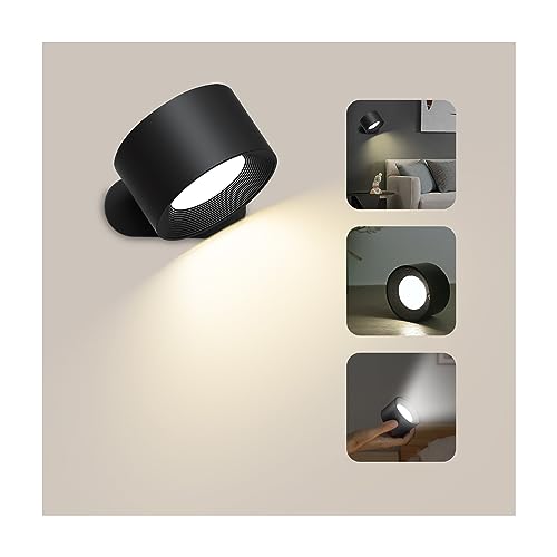 Feallive LED Wandleuchte Innen, Wandlampe mit Akku 1 Stück,Touch Control 3...