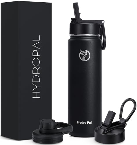 HydroPal Edelstahl Trinkflasche - 750ml, 1L, 1,2L, BPA-Frei, Kohlensäure geeignet,...