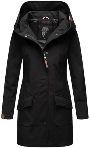 MARIKOO Damen Softshell Jacke Winterjacke wasserabweisend Outdoor lang B856...