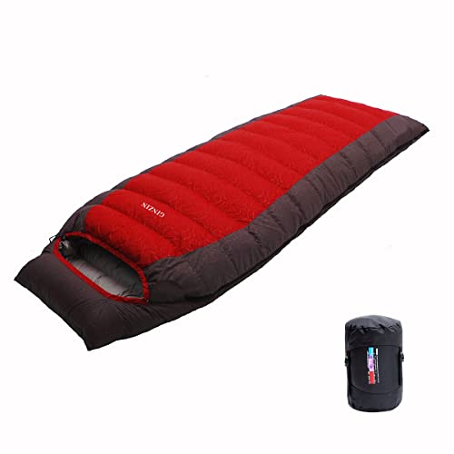 GINZIN Daunenschlafsacke Outdoor Deckenschlafsack für camping mit Kompression Sack,...