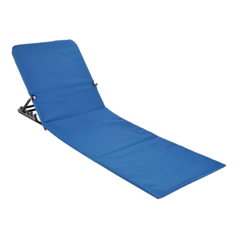 Spetebo Strandmatte klappbar mit Verstellbarer Rückenlehne - blau - Liegematte faltbar...