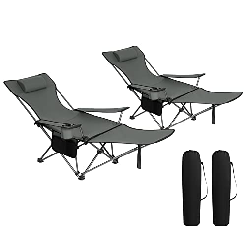 WOLTU 2er Set Campingstuhl klappbarer, Klappstuhl Liegestuhl für Outdoor, Angelstuhl...