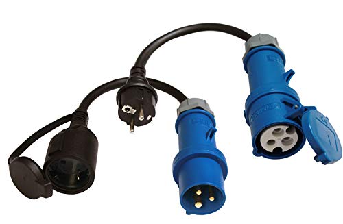 2 x ADAPTER CEE Stecker Kupplung 230V MENNEKES Camping Boot H07RN-F 3x2,5mm² 16A