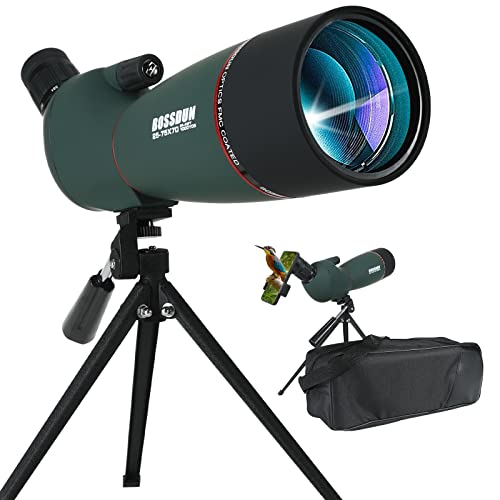 25-75x70 HD Spektiv Sportschützen mit Stativ- und Smartphone-Adapter, Zoom Bak4 Prism FMC...