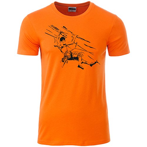 Klettershirt Herren Premium Bio T-Shirt Klettern #6 M orange