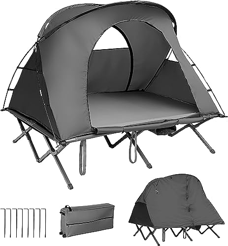 GOPLUS Feldbett mit Zelt für 2 Personen, 4 in 1 Campingzelt wasserdicht mit...