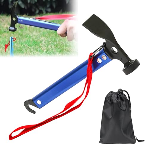 LEKEFETO Campinghammer 30.5cm, Camping Hammer mit Haken und Mini-Hacke, Hammer aus...