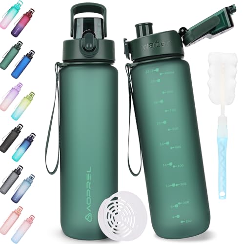 AOPREL Trinkflasche 1l, Wasserflasche BPA-Frei aus Tritan, Sport Trinkflasche Kohlensäure...