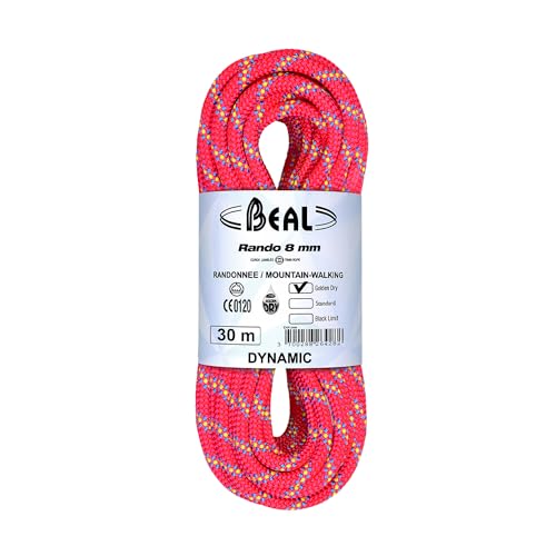 Beal Rando 8mm 48m Golden Dry Pink - Robustes vielseitiges Touren Zwillingsseil, 48m,...