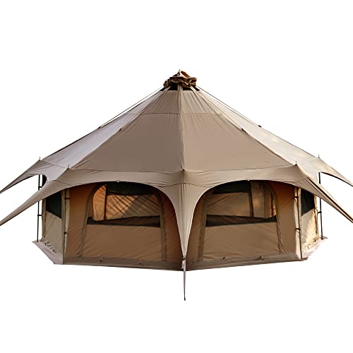 TOMOUNT Tipi Zelt Baumwolle 6-8 Personen Familienzelt Canvas Pyramiden Jurtenzelt Große...