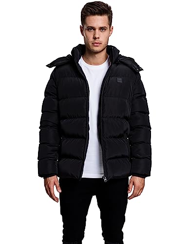 Urban Classics Herren Hooded Puffer Jacket with Quilted Interior Jacke, Black, M