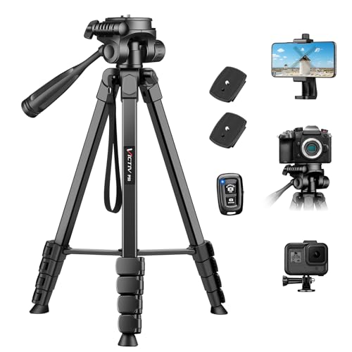 Victiv Neues Kamera Handy Stativ, 172cm Tragbares Camera Tripod, Aluminium Dreibein Stativ...