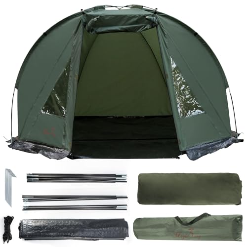 Magic3org Outdoor Karpfenzelt/Wurfzelt Strandmuschel/Strandzelt,129 x 211 x 170cm, Armee...