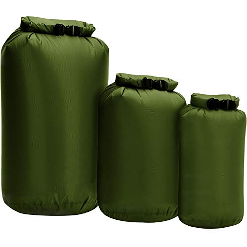Lixada 3 Stück Dry Bag 8l, 40l und 70l,wasserdichter Packsack Roll Top Dry Sack Tragbarer...