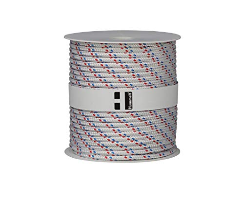 Hummelt Rope Schot Seil Polyesterseil 4mm 100m weiß/blau/rot auf Rolle