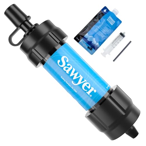 Sawyer Mini PointONE Wasserfilter Outdoor Notversorgung enfernt 100% Mikroplastik und...