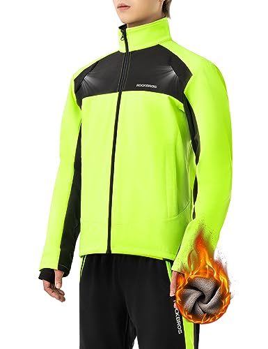 ROCKBROS Fahrrad Jacke Winter Thermo Fahrradbekleidung Softshelljacke Hohe Sichtbarkeit &...