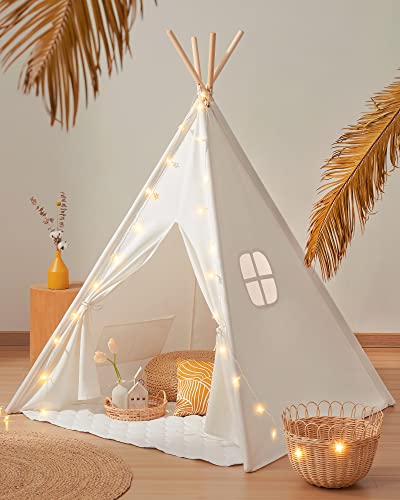 Tiny Land Tipi Spielzelt für Kinder mit Gepolsterter Decke