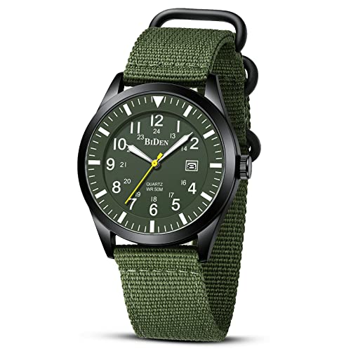 HANPOSH Herren Uhr Uhren Herren Militär Uhr Armbanduhr Herren 12/24 Stunden Tactical...